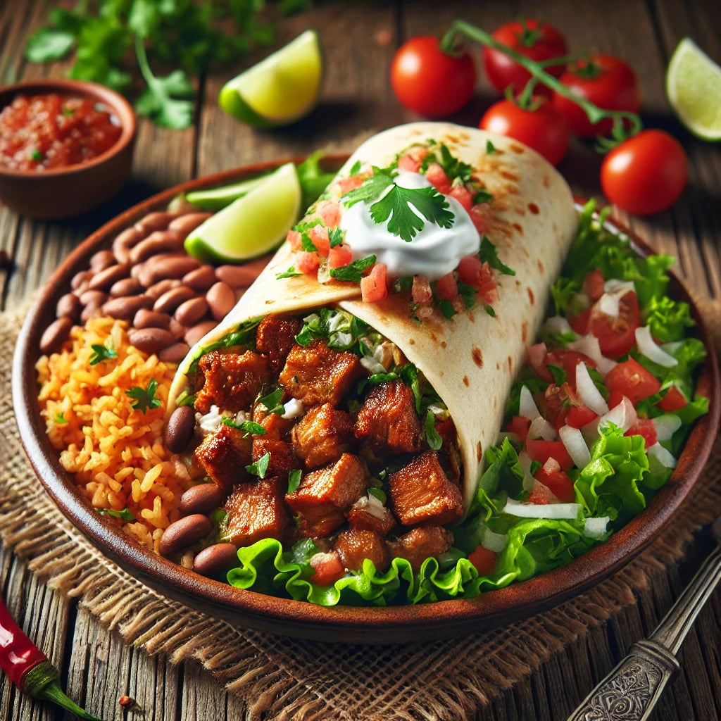 Al pastor / Marinated Pork Meat Burritos