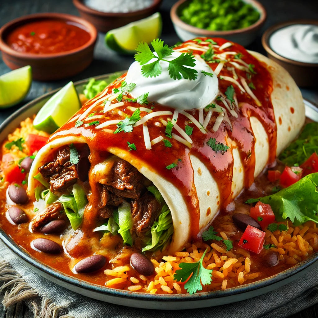 Birria Beef Wet Burritos