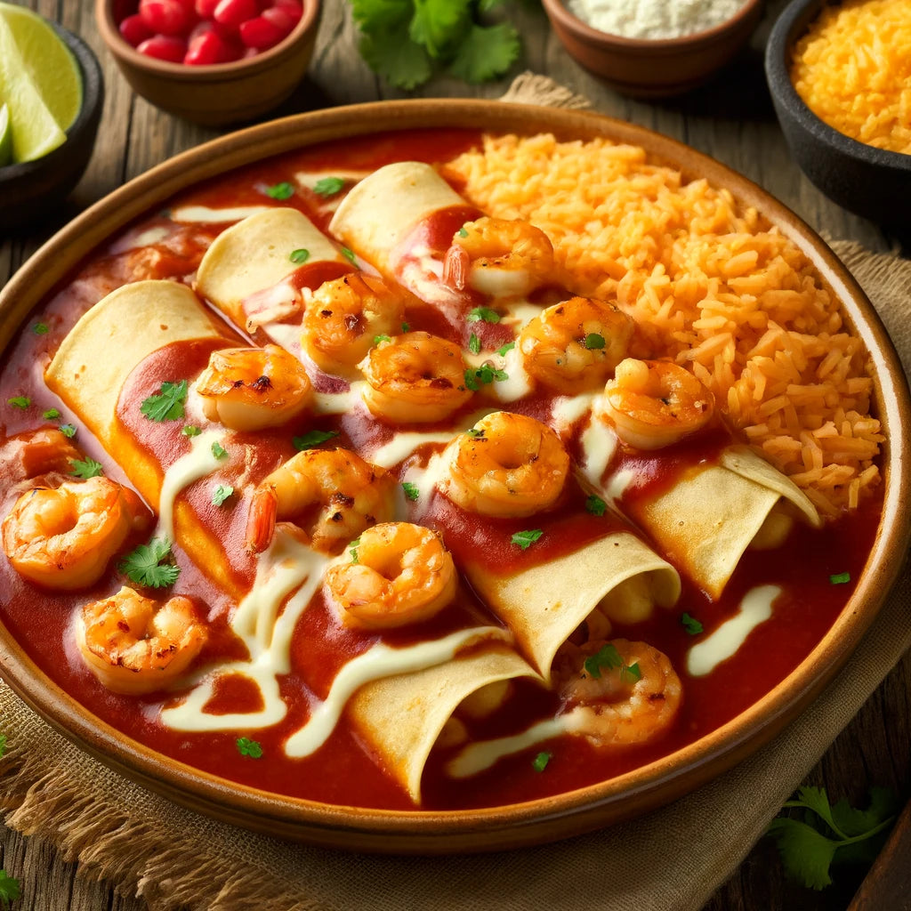 Camaron / Shrimp Enchiladas