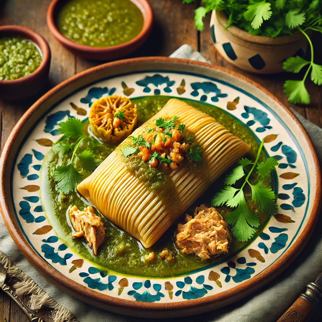 Chicken (Pollo con salsa verde) Tamales