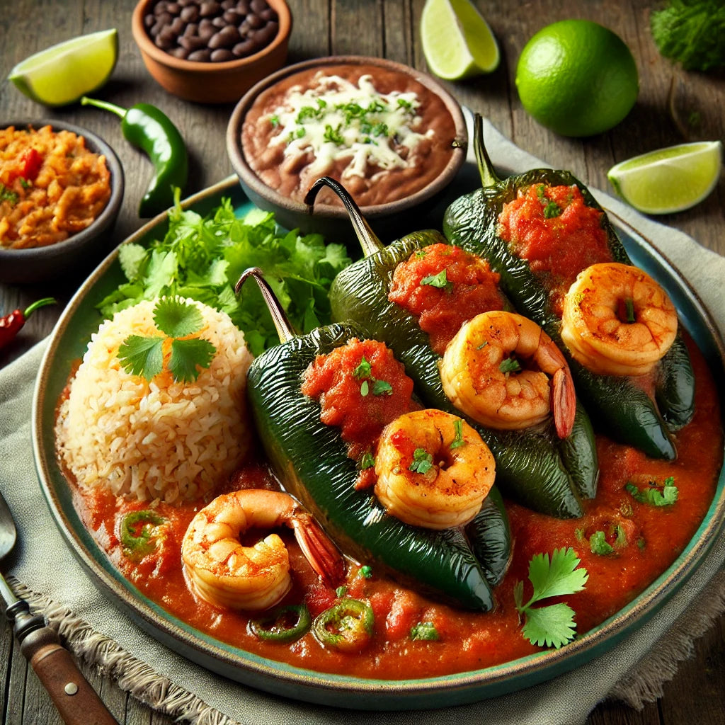 Chile stuffed with shrimp Typical Mexican