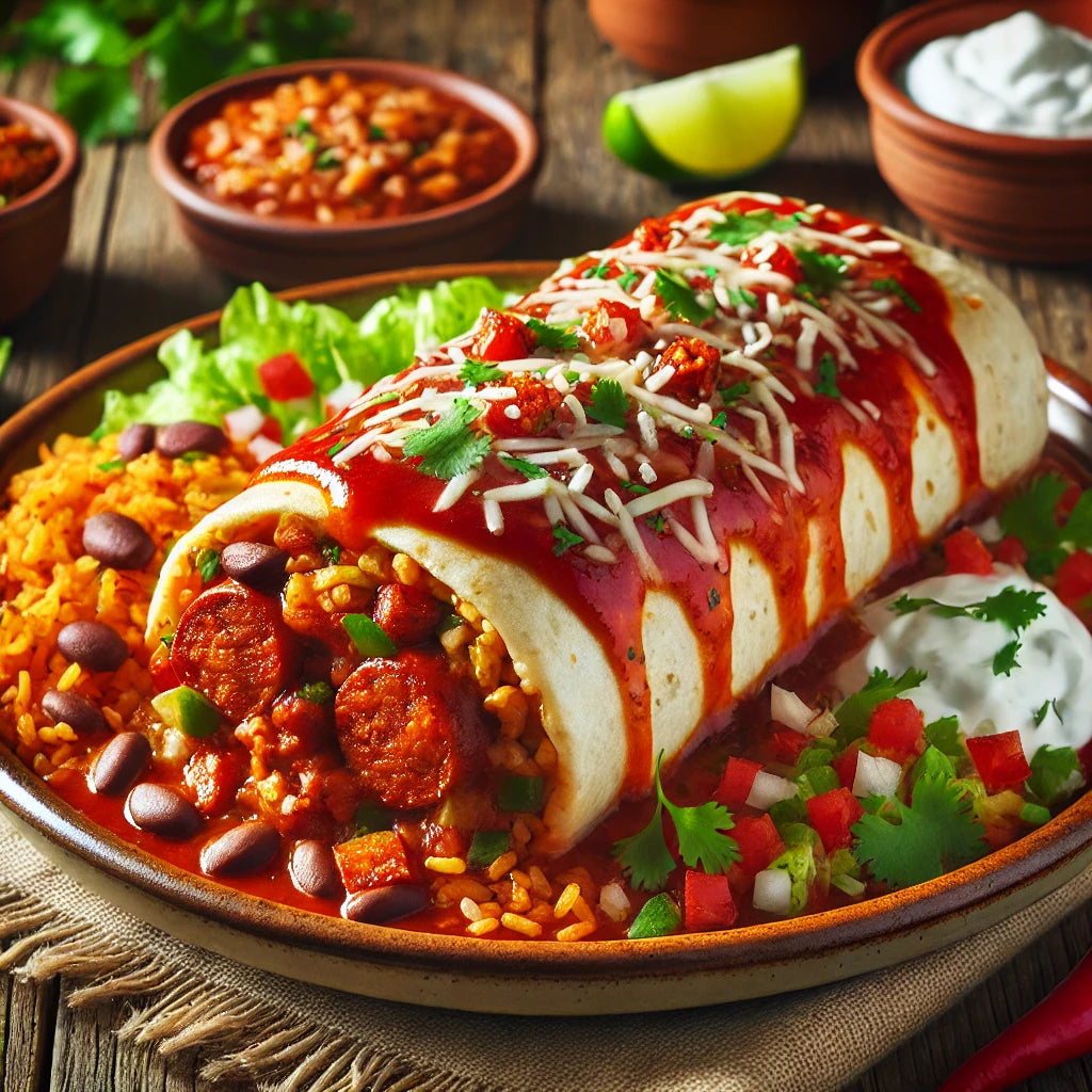 Chorizo Pork Sausage Wet Burritos