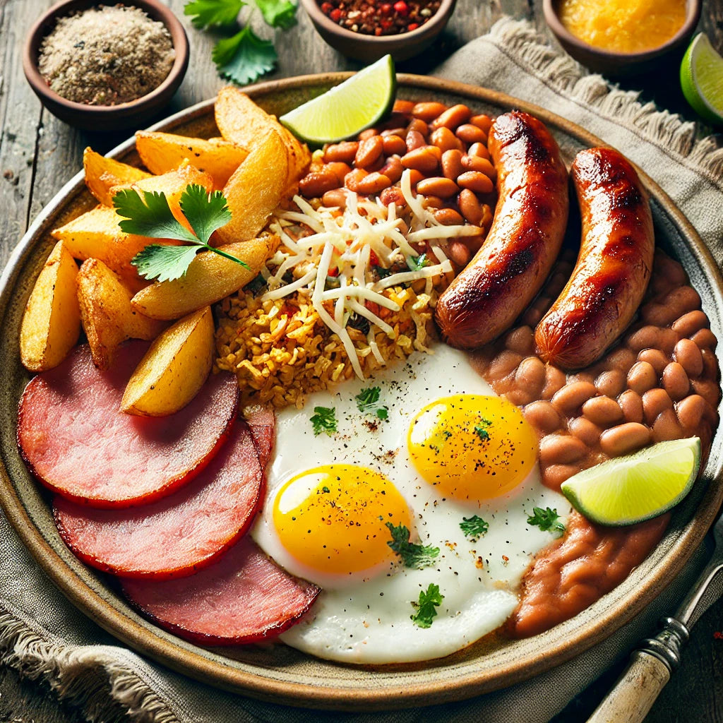 Grandma - Ham, Sausage, Home Fries, Eggs, Rice, Beans & Cheese Breakfast