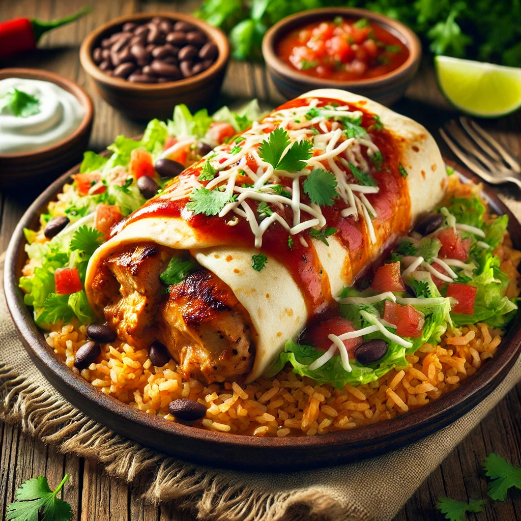 Pollo Asado / Grilled Chicken Wet Burritos