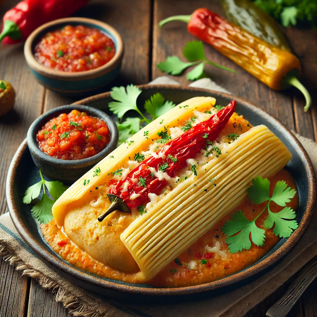 Rajas (Peppers and Cheese) Tamales